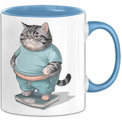 Produktbild von Katzen Tierliebhaber Tasse Geschenk Lustige Geschenkidee Spruch (Blau)