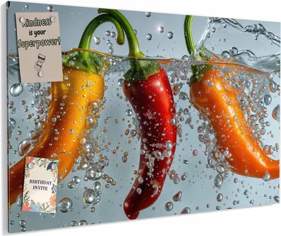 Produktbild von Magnettafel 60x40cm magnetisch & beschreibbar Metall-Board - In Wasser Paprika