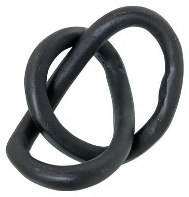Immagine prodotto di Decorazione per la tavola a forma di anelli doppi, impilabili, colore nero, dimensioni 19 x 8 x 14 cm
