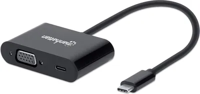Produktbild von Manhattan USB-C/VGA-Konverter m. PD-Ladeport