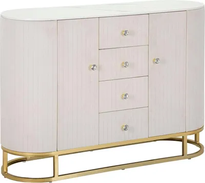 Immagine prodotto di Dmora Credenza Lodovico 40x120x85h cm Bianco, 4 Cassetti 4 Vani