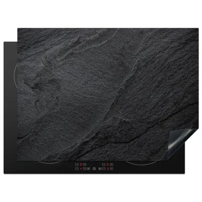 Produktbild von KitchenYeah© Herdabdeckplatte Beton - Schwarz - Industriell , 71x52cm, Küche Deko, Glaskeramikkochfeld Herdabdeckung, Abdeckplatte fùr Kochfeld