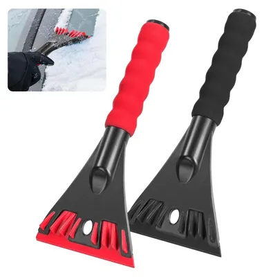 Produktbild von Eiskratzer Auto 2 Stück 2 in 1 Ergonomisch ABS Schwarz+Rot 26,5 cm