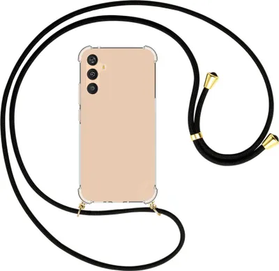 Produktbild von Handykette Backcover-Schutzhülle mit Band (Metall goldfarben) für Samsung Galaxy A34 5G - schwarz