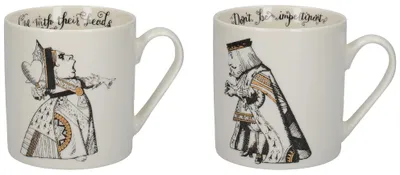 Produktbild von V&A Alice im Wunderland - Set de Becher im Geschenkkarton de, Porzellan, Gold white und schwarz, 350 ml, 2er-Set