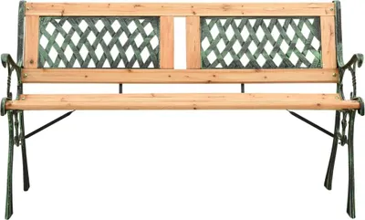 Obrázek produktu pro vidaXL Zahradní lavička 122 cm z litiny a masivního jedlového dřeva