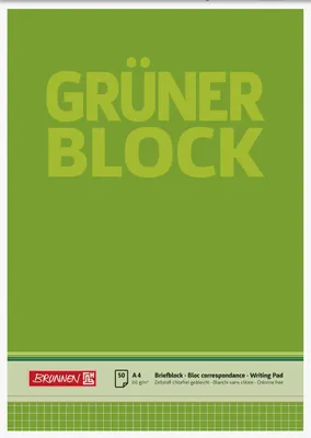Image de BRUNNEN 1052638 Bloc-notes "Bloc vert", A4, 50 feuilles / 100 pages, linéature 22, vert