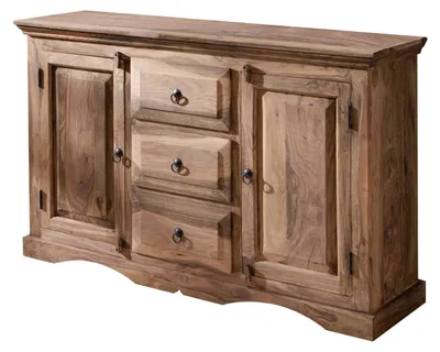 Immagine prodotto di MASSIVMOEBEL24 | credenza in legno di Sheesham / palissandro 135x40x85 grigio scuro oliato LEEDS #42