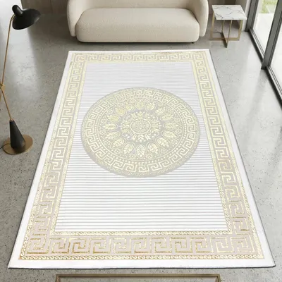 Produktbild von Teppich mit orientalischem Flair | | weiß gold Größe - 100 x 200 cm