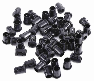 LED-Sockel 5 mm, 50 Stück, Nylon, schwarz, Clipfassung