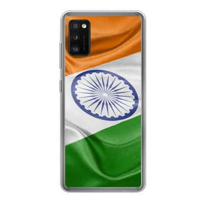 Produktbild von MuchoWow® Handyhülle Schutzhülle Hülle für Samsung Galaxy A41 Nahaufnahme der Flagge von Indien Silikon Softcase Handy Hülle - Mobiltelefon