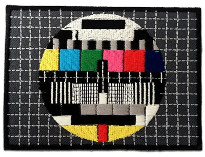 Produktbild von Tv Testbild - Aufnäher, Bügelbild, Aufbügler, Applikationen, Patches, Flicken, Zum Aufbügeln, Größe: 7,6 x 5,5 cm