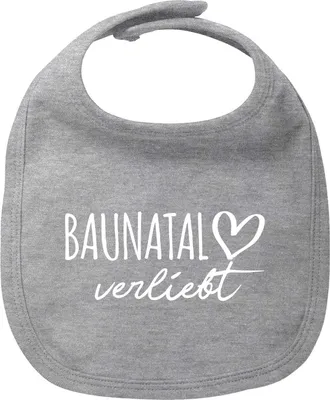 Produktbild von Huuraa Baby Lätzchen Baunatal verliebt Heather Grey Klettverschluss  Baumwolle Latz Geschenkidee