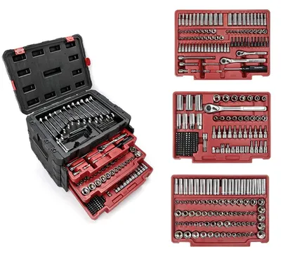 Produktbild von Werkzeugkoffer 450-teilig mit Steckschlüsselsatz, Bits und Ratschen