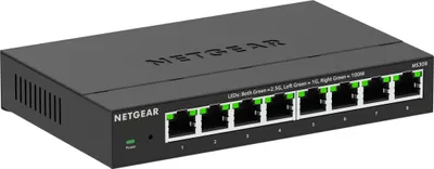 Obrázok produktu pre NETGEAR MS308, Nespravované, 2.5G Ethernet (100/1000/2500), Plne duplexný režim, Montovateľné na stenu