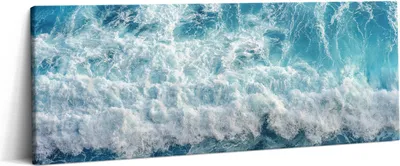 Produktbild von Meereswelle aus der Vogelperspektive – Leinwandbild Wandbild – 125x50 cm – Leinwandbilder – Wandbilder – Schlafzimmer – Flur