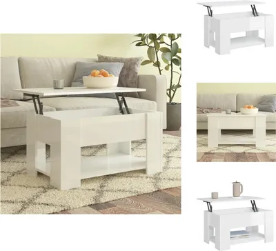Zdjęcie produktu dla vidaXL Stolik kawowy biały wysoki połysk 79x49x41 cm materiał drewnopochodny - Stoliki kawowe