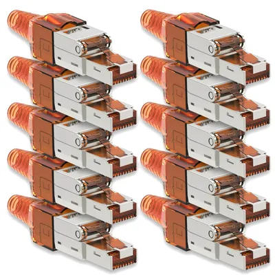 Produktbild von Netzwerkstecker Cat7 CAT 7 RJ45 Stecker 10x Steckverbinder werkzeuglos geschirmt