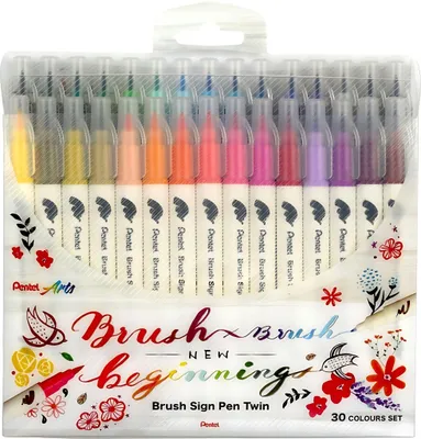 Immagine prodotto di Pentel SESW30C-30 PentelArts BrushSignPen Penna a pennello Twin, set da 30