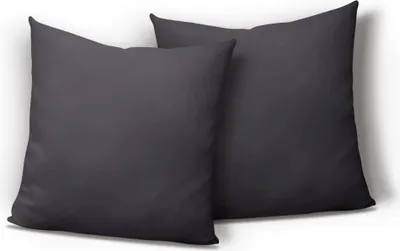 Produktbild von 2er Pack Kissenbezug Kissenhülle 40x40 cm anthrazit Uni Jersey Baumwolle Set