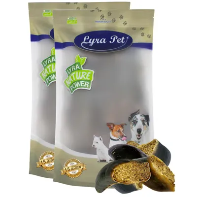 Produktbild von 30 Stk. Lyra Pet® Rinderhufe gefüllt mit Pansen und Leber ca. 3,6 kg