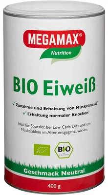 Produktbild von MEGAMAX Nutrition Eiweiß Pulver Geschmack Neutral, 400 g Pulver