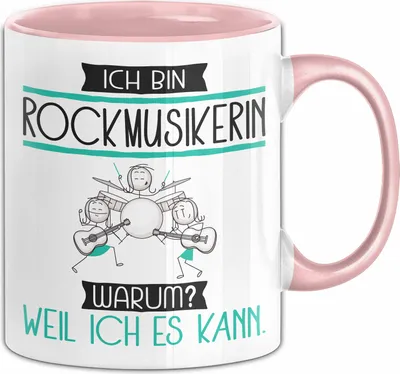 Produktbild von Rockmusikerin Tasse Geschenk Ich Bin Rockmusikerin Warum Weil Ich Es Kann Geschenkidee Geburtstag (Rosa)