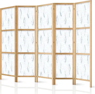 Zdjęcie produktu dla Parawan japoński Zwierzęta 225x172 cm 5-częściowy czarny