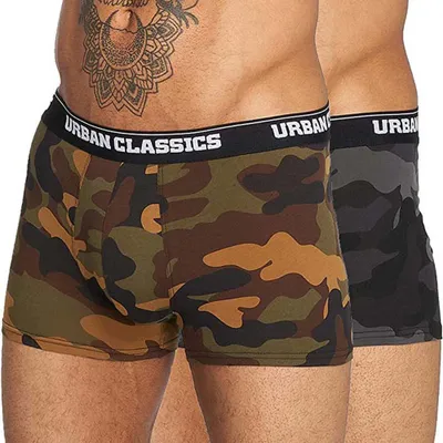 Image de Urban Classics - Caleçon 2er Pack bois / camo foncé - XL