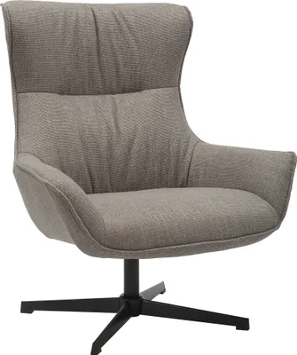 Produktbild von SalesFever Polstersessel | mit Drehfunktion | Bezug Strukturstoff | Gestell Metall schwarz | B 85 x T 83 x H 103 cm | taupe