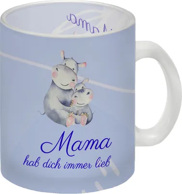 Produktbild von Mama hab dich immer lieb Glas Tasse Besonders geeignet als Geschenk zum