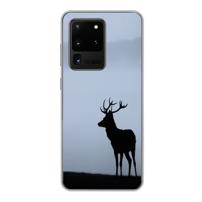 Produktbild von MuchoWow® Handyhülle Schutzhülle Hülle für Samsung Galaxy S20 Ultra Hirsch - Nebel - Silhouette Silikon Softcase Handy Hülle - Karteninhaber