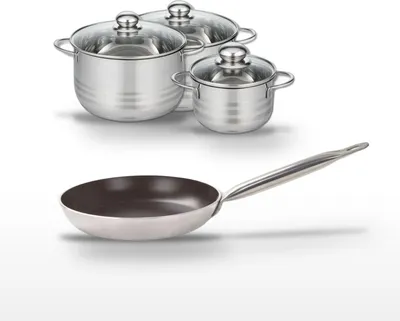 Image de Lot Poêle 32 cm & 3 Faitouts 16/20/24 cm Elo Bistro Line