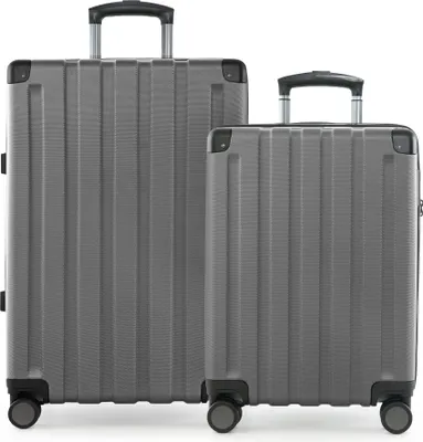 Produktbild von HAUPTSTADTKOFFER Q-Damm - Koffer-Set  Bordkoffer + mittelgroßer Reisekoffer mit Erweiterung, 2er Kofferset Hartschale, 4 Rollen, Check-Im Luggage, TSA,Silber