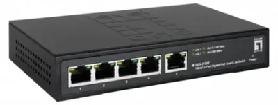 Produktbild von LevelOne GES-2105P Managed Gigabit Ethernet 5 Port PoE+ Netzwerk Switch Schwarz