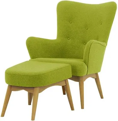 Image de Fauteuil à oreilles avec repose-pied Savano-Baku 7-like oak