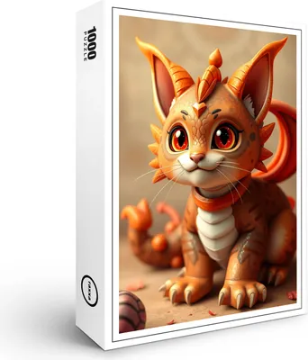 Produktbild von raxxa Premium-Puzzle "Smerg the Dragon Cat", 1000 Teile