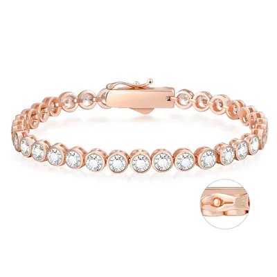 Produktbild von Tennisarmband Funkelndes Damen Tennisarmband Roségold 925 Sterling Silber 18cm