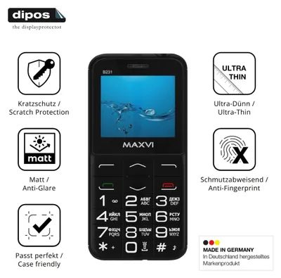 Produktbild von 4x Schutzfolie für Maxvi B231 matt Displayschutzfolie Folie Display Schutz dipos