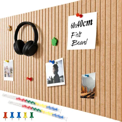 Obrázok produktu pre Plstená nástenka 60 x 40 cm, hrúbka 0,9 cm, samolepiaca, plsť, pre stenu