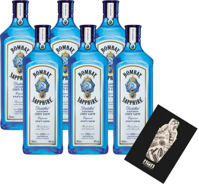 Produktbild von Bombay Sapphire 6er Set Distilled London Dry Gin 6x 0,7L (40% vol) Vapour infused- [Enthält Sulfite]