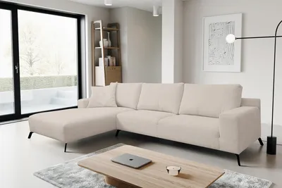 Image de VENASI ASPEN Gauche Canapé d'angle sans fonction sommeil Canapé en L Canapé d'angle Salon BEIGE