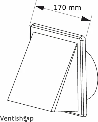 Produktbild von Lüftungsgitter/-auslass mit Haube 170*170, FI 150, Weiß - RX 02-370