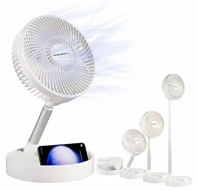 Image de Ventilateur télescopique Ø 18,5 cm rechargeable avec fonction batterie externe