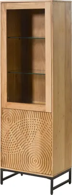 Produktbild von MASSIVMOEBEL24 Vitrine Akazie 60x40x180 natur lackiert MARRAKESCH #110