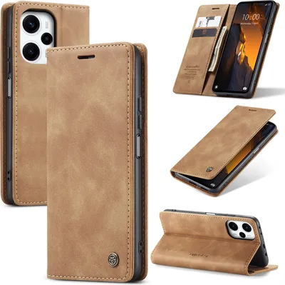 Obrázek produktu pro Xiaomi Poco F5 Pouzdro, RetroPolyuretanKožené Pouzdro s Funkcí Stojánku pro Xiaomi Poco F5 Hnědý
