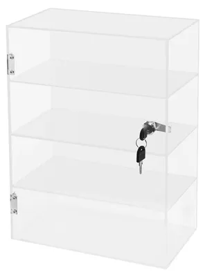 Produktbild von Abschließbare Acryl-Vitrine - 4-stöckige Verkaufsthekenvitrine - Theken-Displaybox - Transparentes Kunststoff-Display