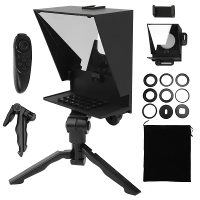 Produktbild von Tragbarer Teleprompter mit Fernbedienung für Videoaufnahmen, geeignet für Smartphone/Kamera