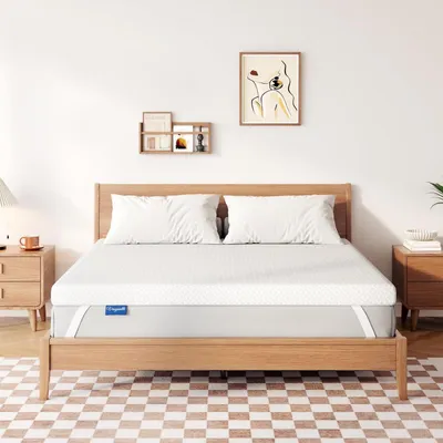 Obrázok produktu pre Matracový topper 180 x 200 cm, gél s hustotou H3, s odnímateľným poťahom, výška 7,5 cm, farba: biela