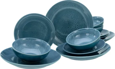 Produktbild von CreaTable, 23672, Reactive Nostalgic Blau, Tafelservice 12-tlg, Steinzeug